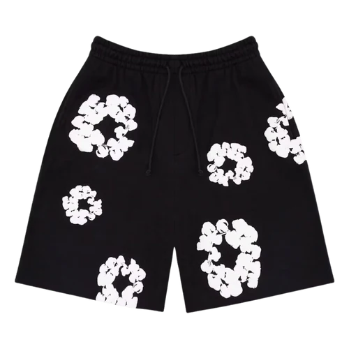Denim Tears The Cotton Wreath Shorts Black | SneakerClassics