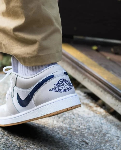 Jordan 1 Low Midnight Navy Neutral Grey (553558-146) | SneakerClassics