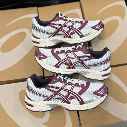 ASICS Gel-1130 White Maroon Banner (1203A685-100) | SneakerClassics