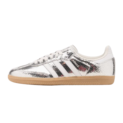 adidas Samba OG Silver Metallic Cracked Leather (Women's) (JR0035) | SneakerClassics