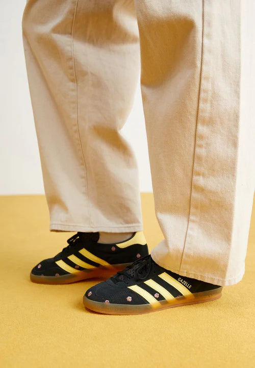 adidas Gazelle Indoor Core Black Almost Yellow Floral (Women's) (IF4490) | SneakerClassics