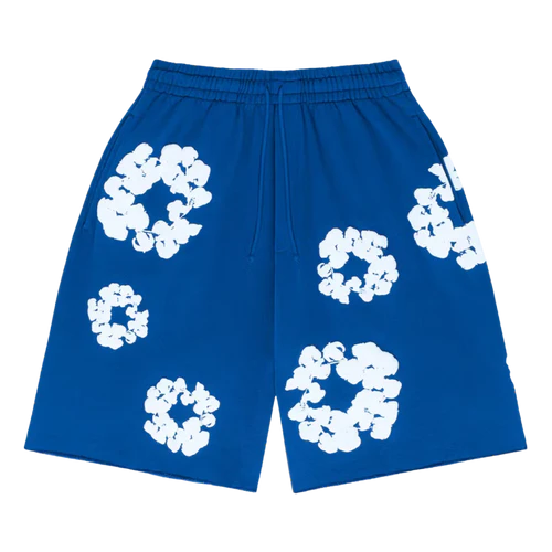 Denim Tears The Cotton Wreath Shorts Royal Blue | SneakerClassics