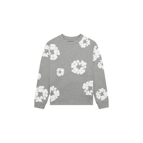 Denim Tears Long Sleeve Cotton Wreath T-shirt Grey | SneakerClassics