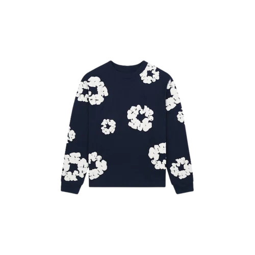 Denim Tears Long Sleeve Cotton Wreath T-shirt Navy | SneakerClassics