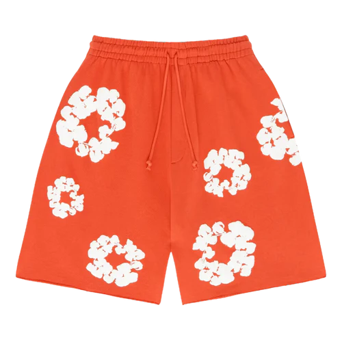 Denim Tears The Cotton Wreath Shorts Orange | SneakerClassics