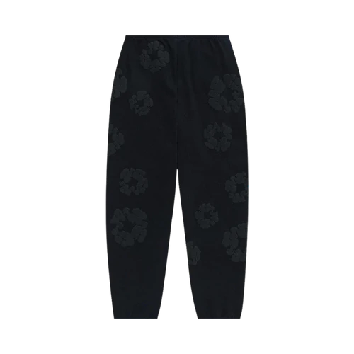 Denim Tears The Cotton Wreath Sweatpants Black Monochrome | SneakerClassics