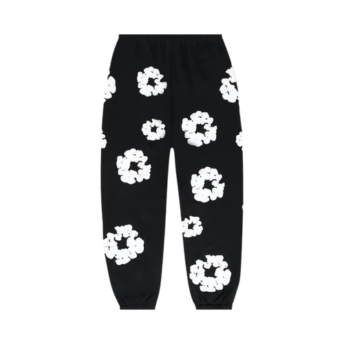 Denim Tears The Cotton Wreath Sweatpants Black | SneakerClassics