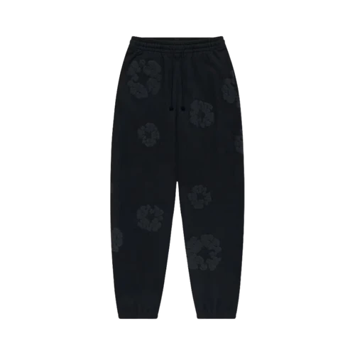 Denim Tears The Cotton Wreath Sweatpants Black Monochrome | SneakerClassics
