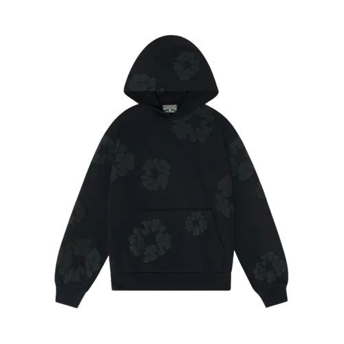 Denim Tears The Cotton Wreath Hoodie Black Monochrome | SneakerClassics