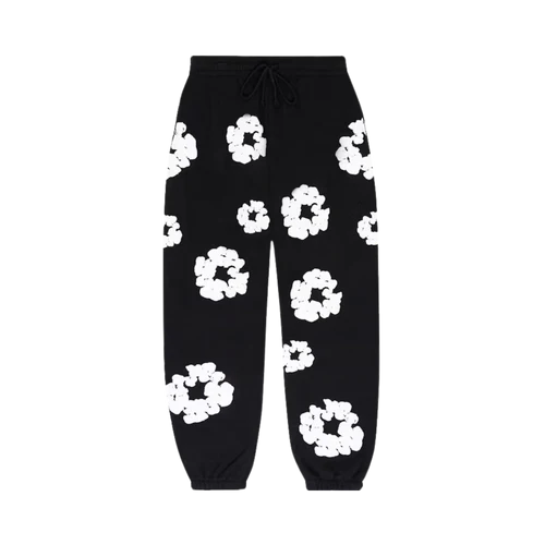 Denim Tears The Cotton Wreath Sweatpants Black | SneakerClassics