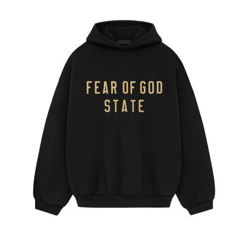Fear of God Essentials FW24 Black Yellow State Hoodie | SneakerClassics