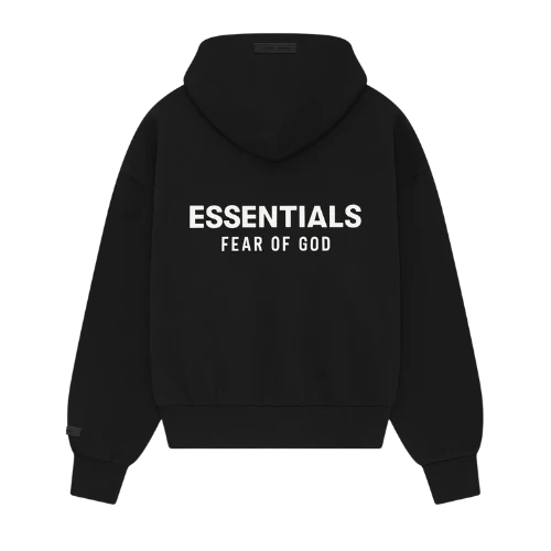 Fear of God Essentials SS25 Jet Black Hoodie | SneakerClassics