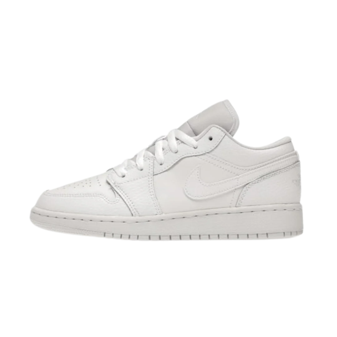Jordan 1 Low Triple White Tumbled Leather (553558-130) | SneakerClassics