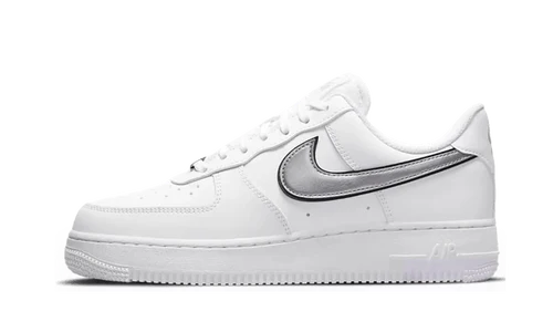 Nike Air Force 1 Low '07 Essential White Metallic Silver Black (Women's) (DD1523-100) | SneakerClassics