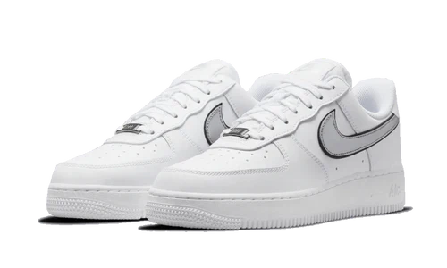 Nike Air Force 1 Low '07 Essential White Metallic Silver Black (Women's) (DD1523-100) | SneakerClassics