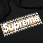 Supreme Burberry Box Logo Hooded Sweatshirt Black (SUPREME-BURBERRY) | SneakerClassics