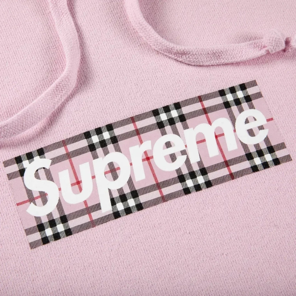 Supreme Burberry Box Logo Hooded Sweatshirt Light Pink (SUPREME-BURBERRY) | SneakerClassics