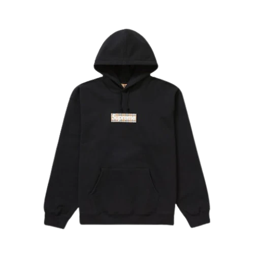 Supreme Burberry Box Logo Hooded Sweatshirt Black (SUPREME-BURBERRY) | SneakerClassics
