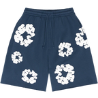 Denim Tears The Cotton Wreath Shorts Navy | SneakerClassics