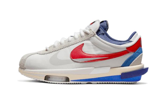 Nike Zoom Cortez SP sacai White University Red Blue (DQ0581-100) | SneakerClassics