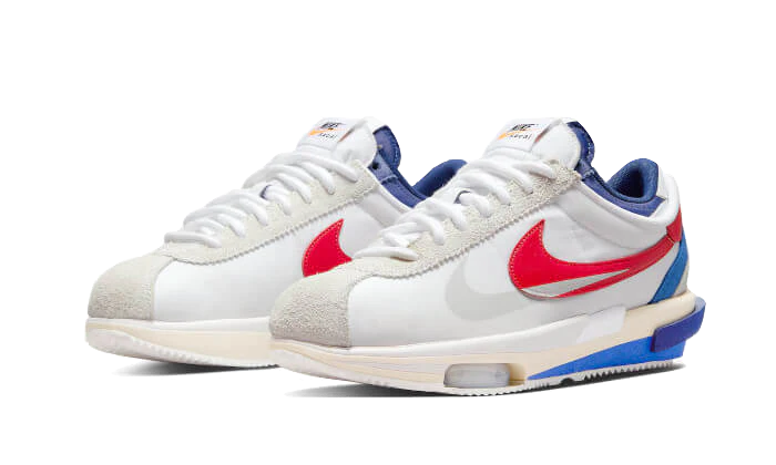Nike Zoom Cortez SP sacai White University Red Blue (DQ0581-100) | SneakerClassics