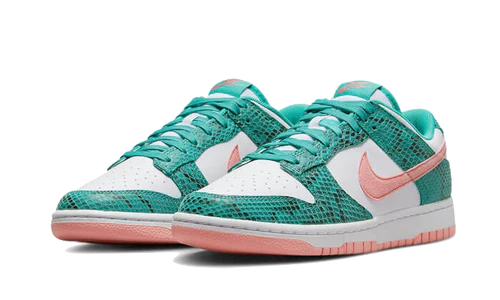 Nike Dunk Low Snakeskin Washed Teal Bleached Coral (DR8577-300) | SneakerClassics