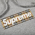 Supreme Burberry Box Logo Hooded Sweatshirt Heather Grey (SUPREME-BURBERRY) | SneakerClassics